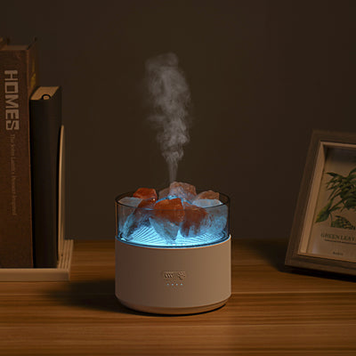 Cool-Mist Impeller Air Humidifier Crystal Salt Aroma Diffuser Incense Machine Fogger Essential Oil Lamp Difusor Ambient Light