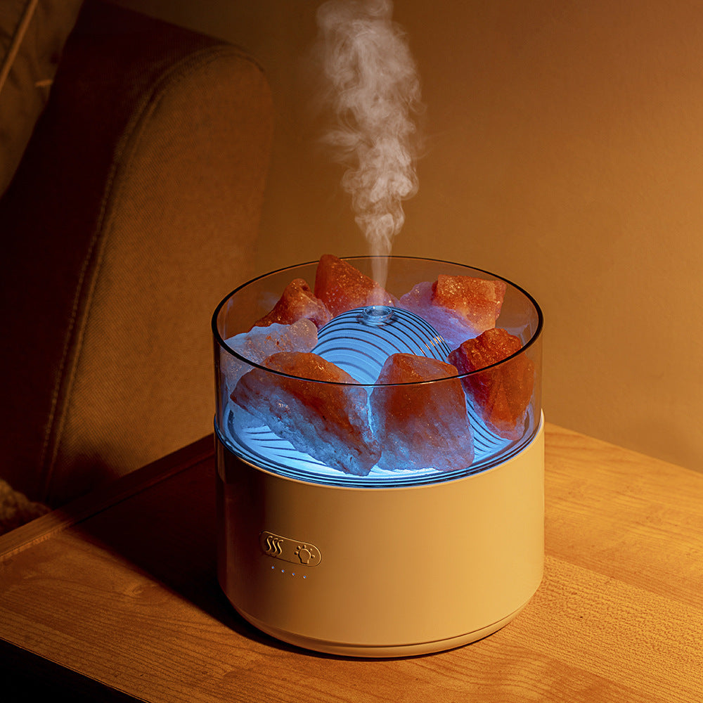 Cool-Mist Impeller Air Humidifier Crystal Salt Aroma Diffuser Incense Machine Fogger Essential Oil Lamp Difusor Ambient Light