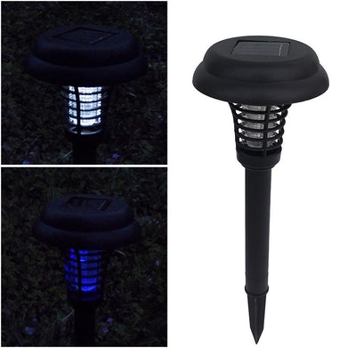 Solar Led Rechargeable Anti-Mosquito Lamp Electronic Fly Bug Zapper Insect Pest  Uv Trap Outdoor Garden Lawn Lamp